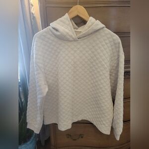 Madewell Quilted Cream Hoodie Sweater